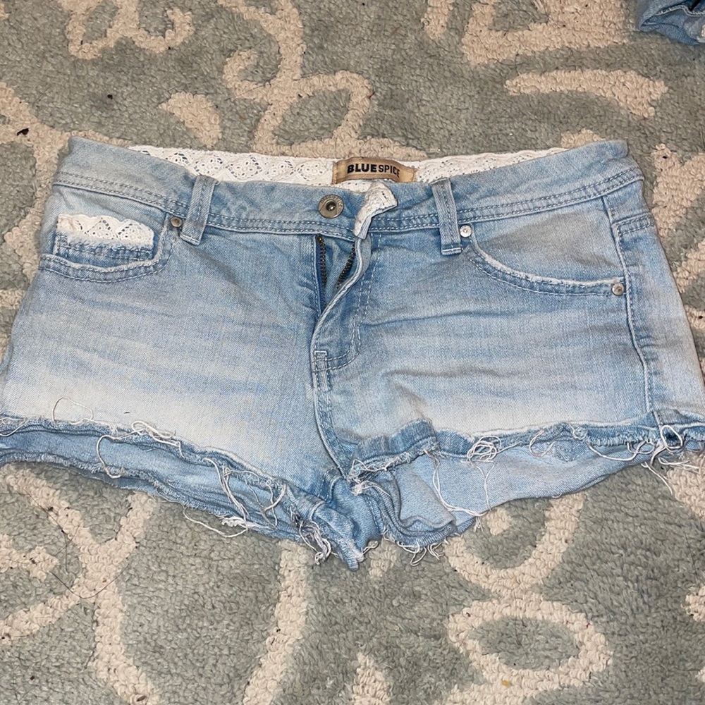 Crochet embellished shorts